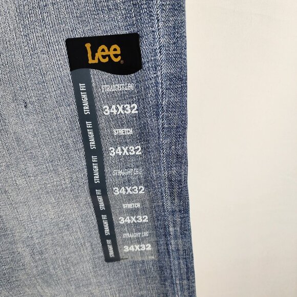 Lee Jeans Mens 34x32 Blue Straight Fit Comfort Stretch Denim NWT - Picture 7 of 12